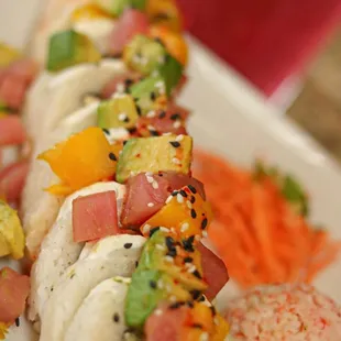 a sushi roll on a plate