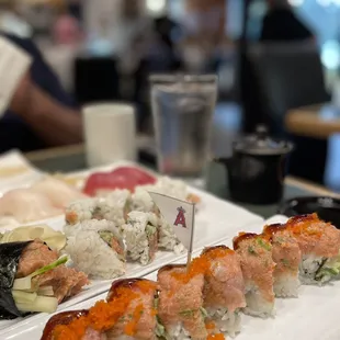 a variety of sushi on a plate