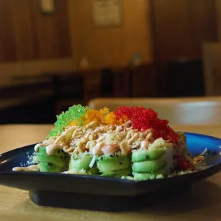 a plate of food on a table