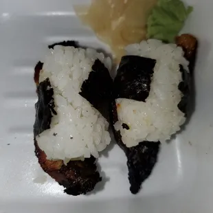 Burnt. Se ethe back side of the unagi.