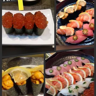 sashimi, sushi, sushi and sashimi, food