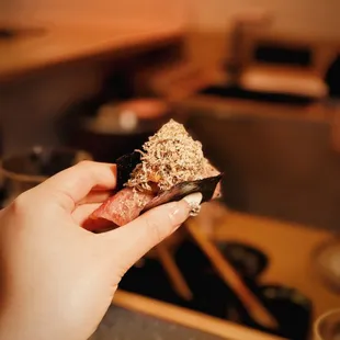 A 5 Wagyu beef with uni &amp; truffle