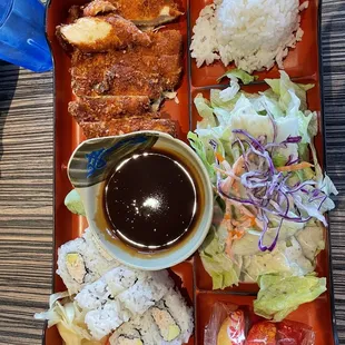 Bento with Cal roll and Chicken Katsu