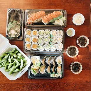 a variety of sushi