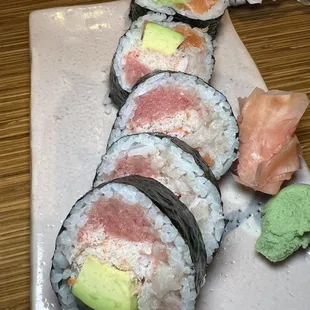 sushi on a plate