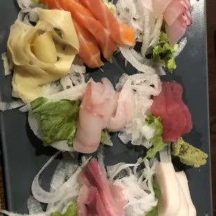 Sashimi plate for 20$ quite small fish parts it ok
