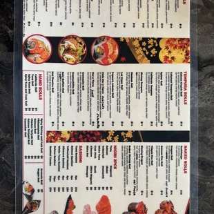 Back of Menu