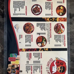 Front of Menu