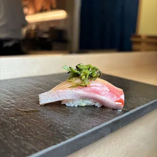 yellowtail &amp; shishito peppers