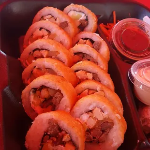Vaquero! Pollo, carne, tocino, y Chile! Chicken beef bacon and chile!