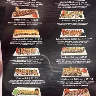 There sushi menu :)