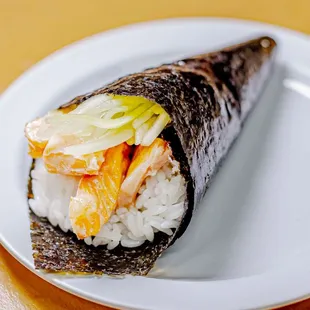 Baked Salmon Hand Roll