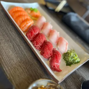 a plate of sushi