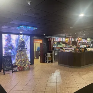 the inside of a restaurant