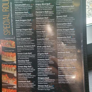 menu