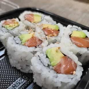 salmon, avocado, and avocado