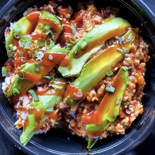 The house bowl with avocado .