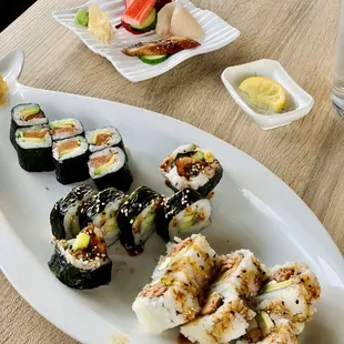 sashimi, sushi, sushi and sashimi, food