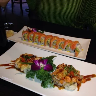 Dumb and Dumber in the front. Mango Salmon in the background. Delicious.