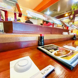 interior, sushi and sashimi