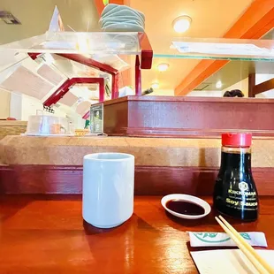 interior, sushi and sashimi