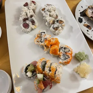 a variety of sushi