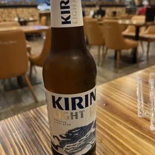 a bottle of kirin light