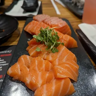 40 pieces of salmon sashimi...ALL MINE.