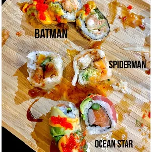 Sushi: Batman, Spider-Man, Ocean Star