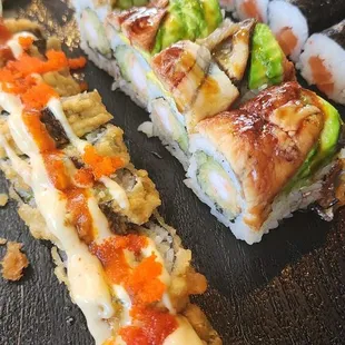 sashimi, sushi, sushi and sashimi, food