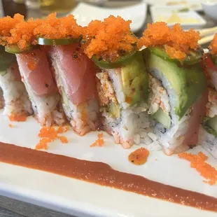 Red dragon with masago