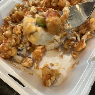 My favorite dish there the popcorn sushi roll, delicious!