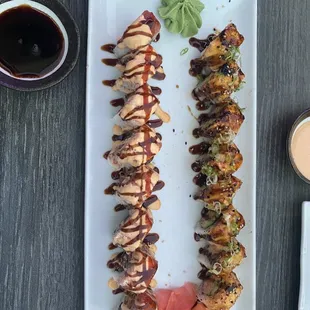 Uptown roll (far left) and lovers roll