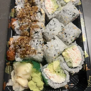 California Roll(8), Unagi Maki(8)