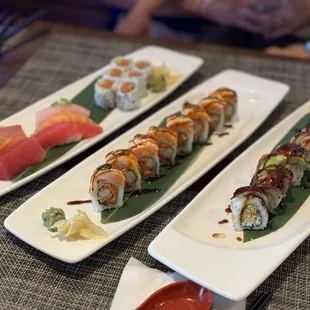 Sushi and Sashimi Combo (Lunch), Fire Salmon Roll, Black Dragon Roll