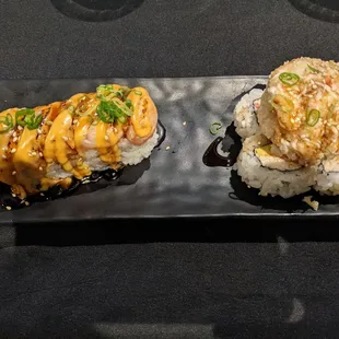 Lunch special roll combo with Who's Your Mama and Yum Yum Deluxe