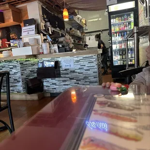 sushi and sashimi, interior