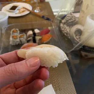 Plenty of rice, very little old fish