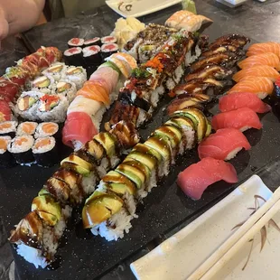 sushi, sashimi, sushi and sashimi, food