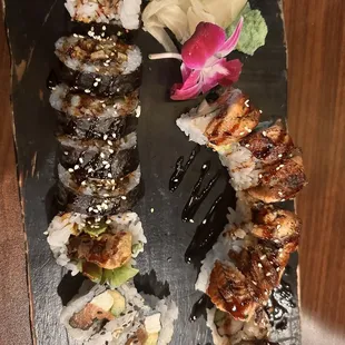 Even the sauce was artfully displayed