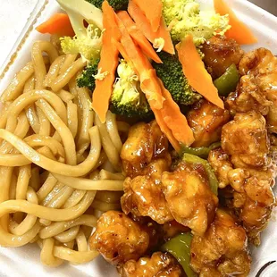 General Tso's Noodle Bowl with Udon Noodles