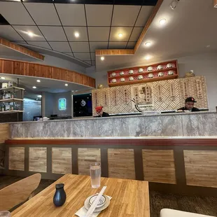 Inside sushi bar area