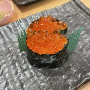Salmon eggs.