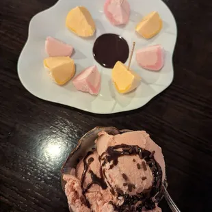 Mochi and red bean ice cream