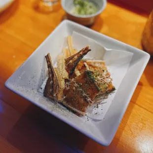 Fried fish bones