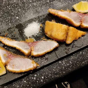 Flash fried panko-crusted shimaaji