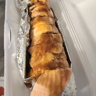 a sandwich in a styrofoam container