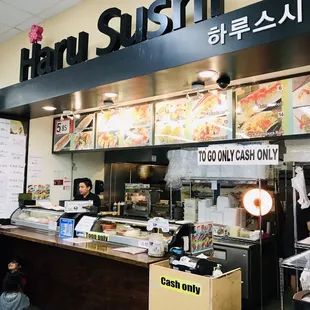 interior, sushi and sashimi