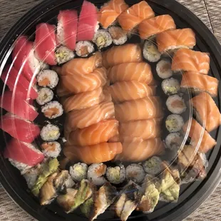Sushi was good last time, decided to get the platter today!  New loyal customer going forward!