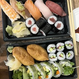 Nigiri set special and Vegetable Roll Set